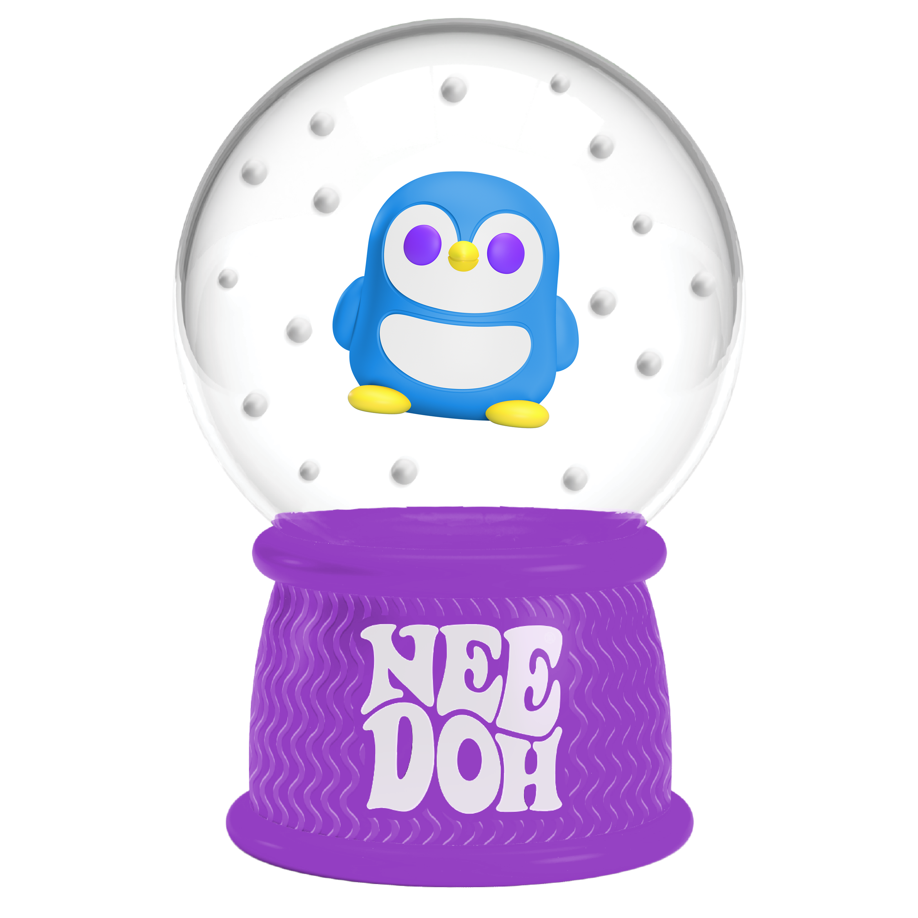Ice-Cube Texture NeeDoh Squish N Flow Snow Globe | Signature Moonlit Lane - Translucent Jelly Cool Cube Sensory Toy Detail