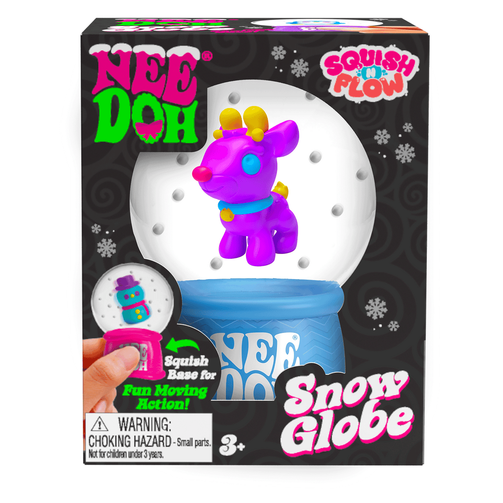 Ice-Cube Texture NeeDoh Squish N Flow Snow Globe | Signature Moonlit Lane - Translucent Jelly Cool Cube Sensory Toy Detail