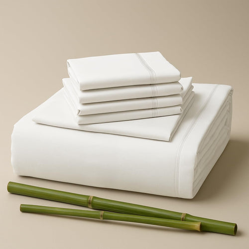 Cooling Sateen Sacred Thread Rayon Derived , 18'' Deep Pocket Cooling Sheets for Hot Sleepers, 6 PC Cooling Sheets (Queen Size - Breathable Egyptian Cotton Flat & Fitted Sheets - Default Title