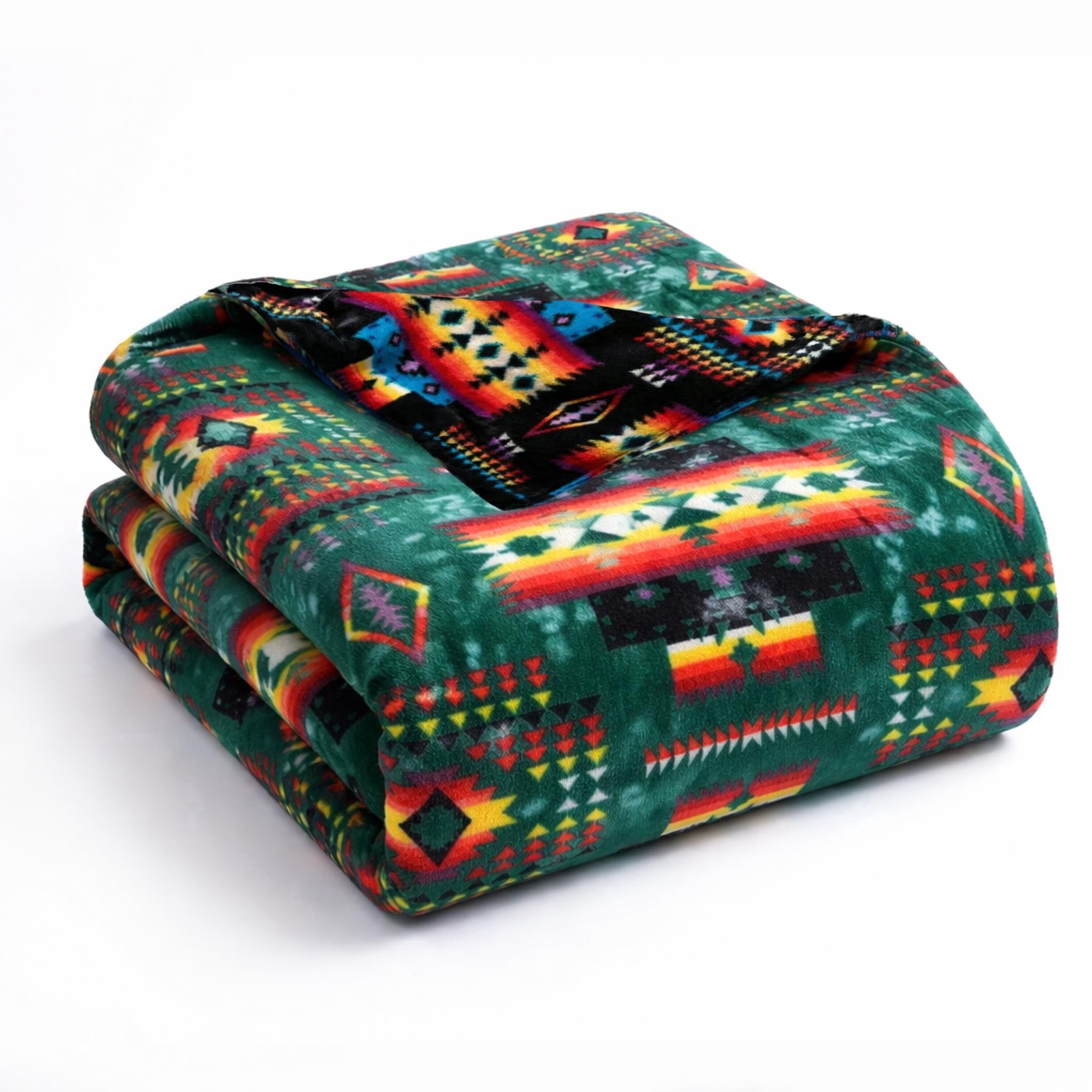 Cozy Fleece Sacred Thread Fleece Blanket South Western, Reversible Mexican, Vibrant Aztec Blankets and Throws for Aztec Decor for... - Lightweight Plush Warm Blanket for All Seasons - Default Title