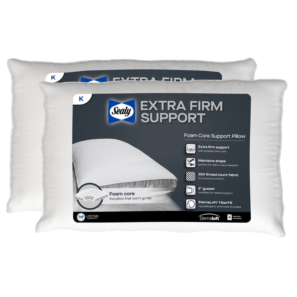 Fluffy Shredded Extra Firm Support Foam Core Pillow 2pk, King - Ergonomic Memory Foam Pillow for Neck Pain Support - Default Title