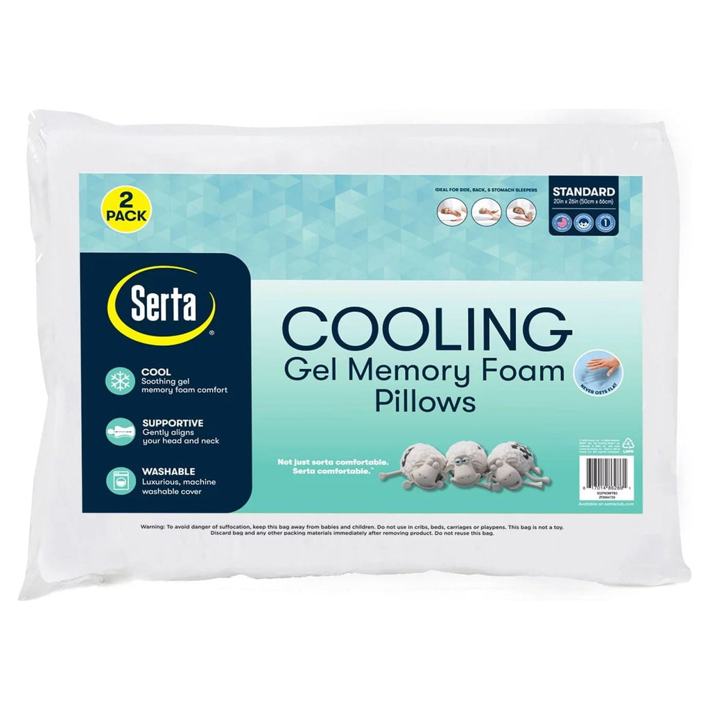 Hotel Collection Cooling Gel Memory Foam Bed Pillow, Set of 2 - Orthopedic Shredded Foam Bed Pillow Set - Default Title