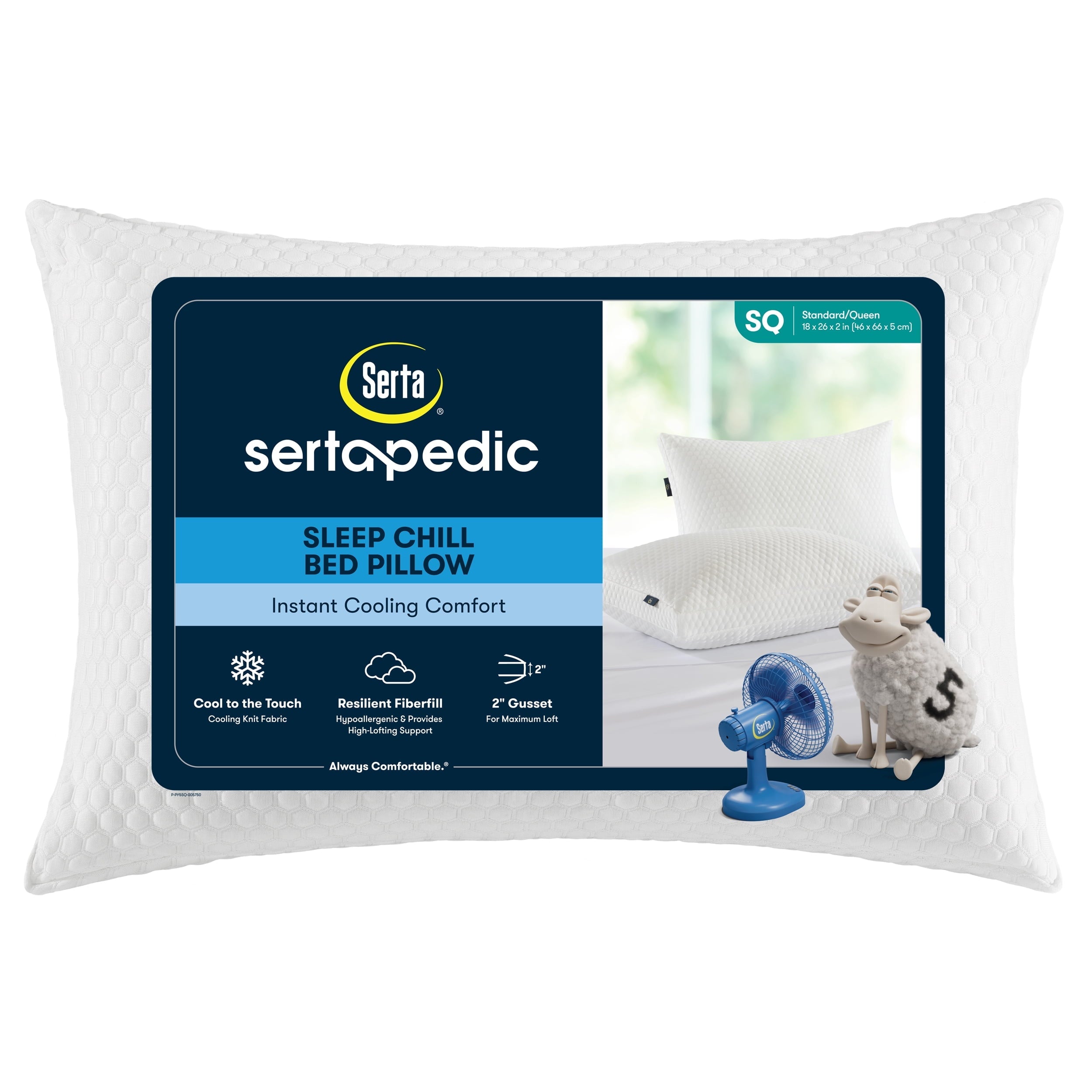 Hotel Collection Sleep Chill Standard/Queen Bed Pillow, Hypoallergenic Fill - Ergonomic Memory Foam Pillow for Neck Pain Support - Default Title