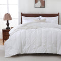 Luxurious Quilted 7 Pieces Pinch-Pleated Comforter Set, White Queen Size - All-Season Down Alternative Comforter Insert - Default Title