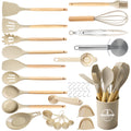 Heavy Duty Silicone Cooking Utensils Set, Heat Resistant Kitchen Tools, 36 PCS Non-Stick Silicone Cooking Kitchen Utensils, Khaki - Multi-Purpose Hand Tool for Daily Meal Prep - Default Title