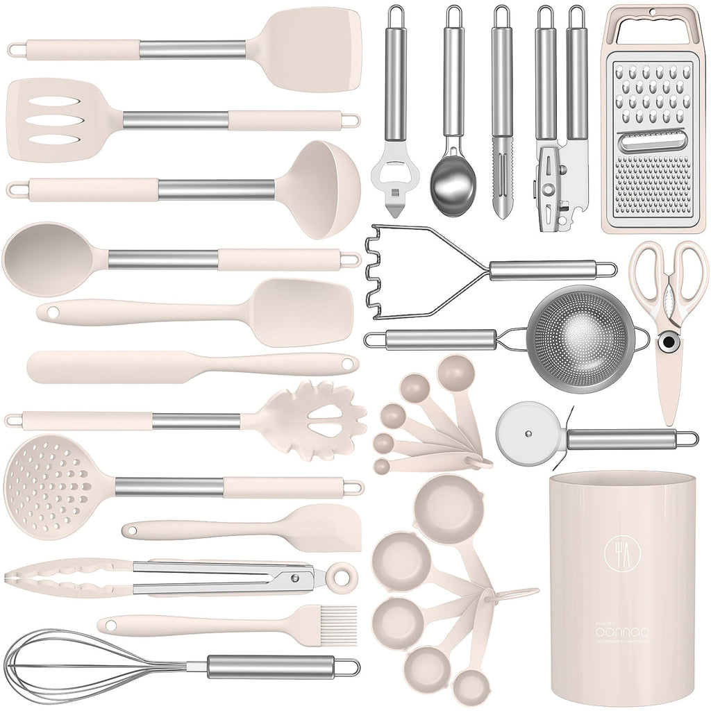Chef-Quality Silicone Cooking Utensils Set - Heat Resistant Silicone Kitchen Utensils for Cooking, Kitchen Utensil Spatula Set,BPA... - Multi-Purpose Hand Tool for Daily Meal Prep - Default Title