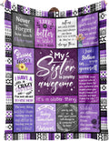 Lightweight Warm Sister Gifts Blanket, Sister Gifts , Happy Birthday Gifts for Sister, Unique Sister Gifts for My Dear Sister on Mothe... - Cozy Fleece Throw Blanket for Couch & Bed - Default Title
