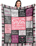 Reversible Sherpa Sister Gifts , Sisters Birthday Gift Idea, Best Sister Ever Gift for Women, Birthday Gifts for Sisters, Sis Soft Thro... - Lightweight Plush Warm Blanket for All Seasons - Default Title