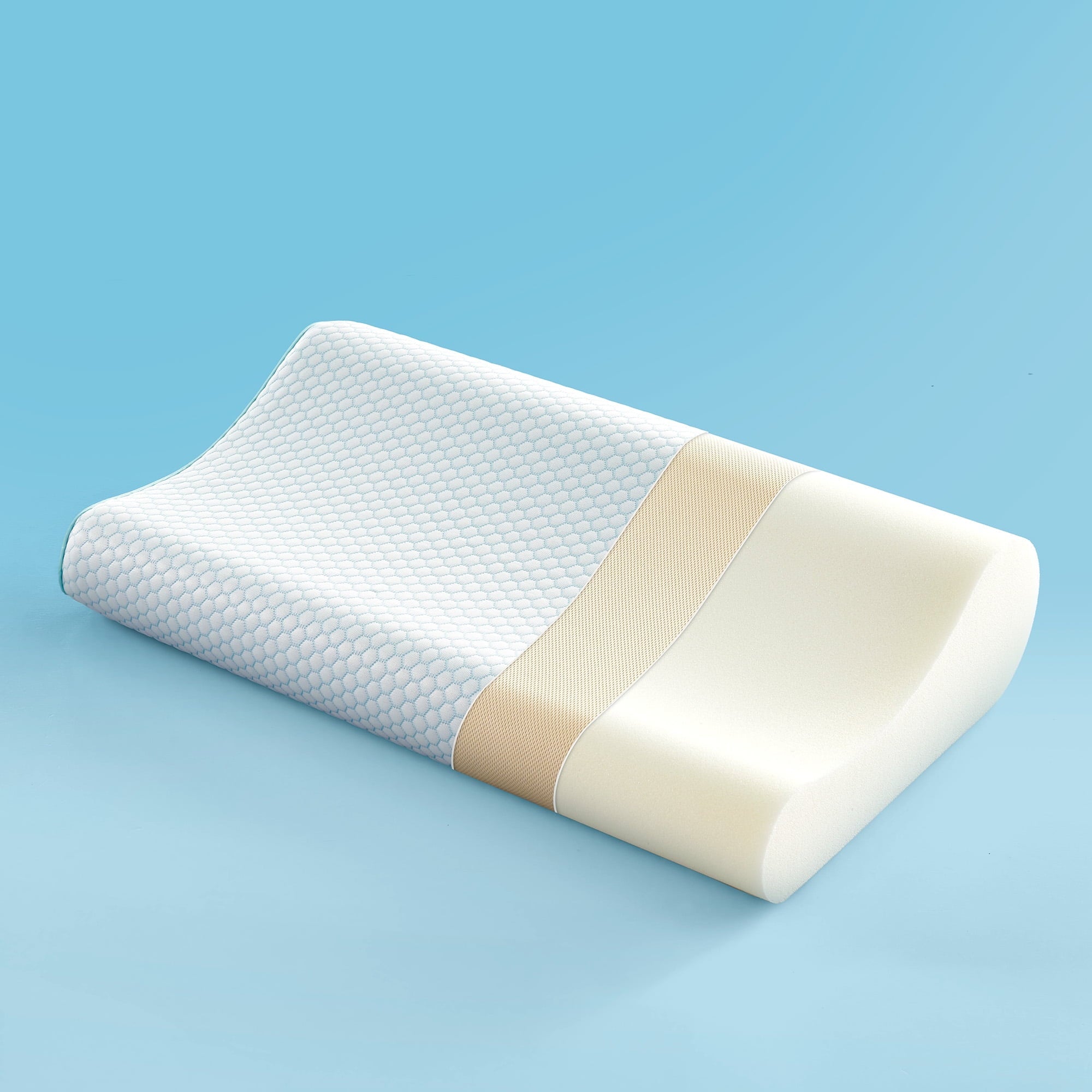 Fluffy Shredded Standard Cooling Memory Foam Pillow, Ergonomic Adjustable Orthopedic Contour Bed Pillows Neck Support for Side Back S... - Hotel Quality Plush Sleeping Pillows - Default Title