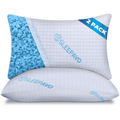 Orthopedic Support Adjustable Shredded Memory Foam Pillows Queen Size Set of 2 - Extra Soft Cooling Bamboo Bed Pillows for Sleeping - Ba... - Hotel Quality Plush Sleeping Pillows - Default Title