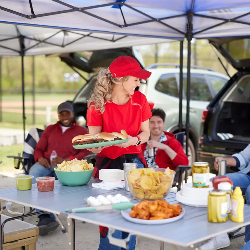 Multi-Functional Cook Slim-Fold Table XL - Choice 651 - Portable Camping Table with Heat-Resistant Countertop Detail