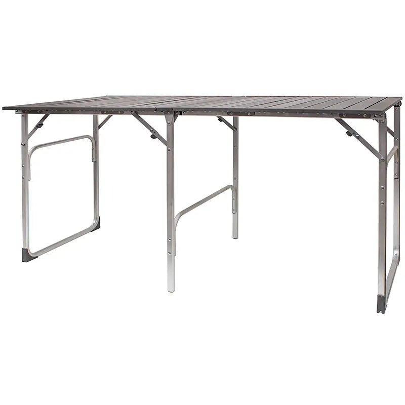 Heat-Resistant Slim-Fold Table - Choice 196 - Slim-Fold Outdoor Cook Station with Storage Shelves - Default Title