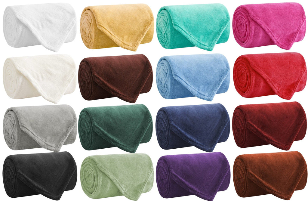 Reversible Sherpa Soft Throw Blankets - Multipurpose - Throw, Twin, Full, Queen, King - 17 DIFFERENT Colors! - Cozy Fleece Throw Blanket for Couch & Bed - Default Title
