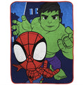 Decorative Knitted Spidey & His Amazing Friends Kids Throw, 46 x 60, Microfiber, Blue, Marvel - Super Soft Reversible Sherpa Flannel Blanket - Default Title