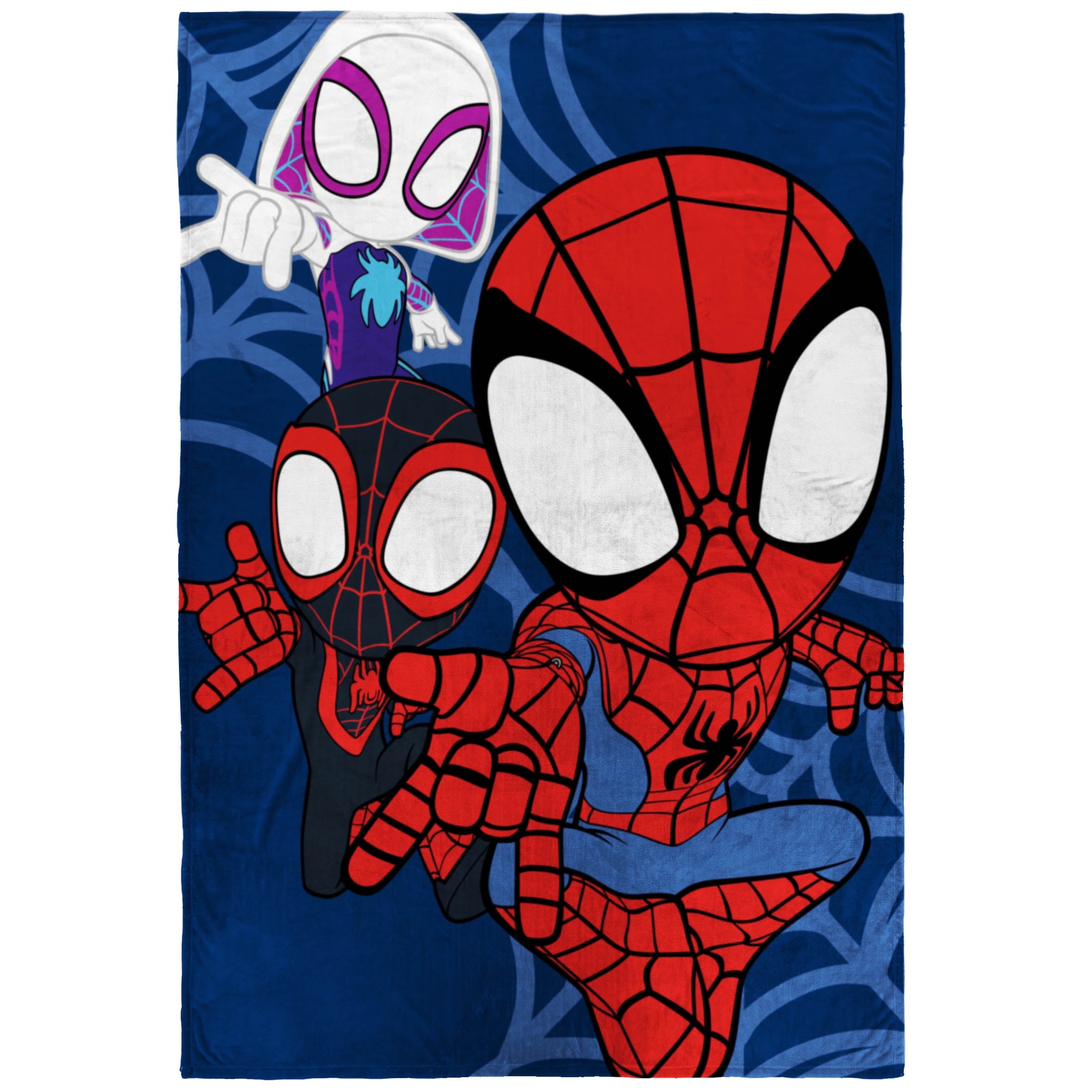 Reversible Sherpa Spidey and His Amazing Friends Kids Plush Twin/Full Blanket, 62 x 90, Microfiber, Blue and Red - Lightweight Plush Warm Blanket for All Seasons - Default Title