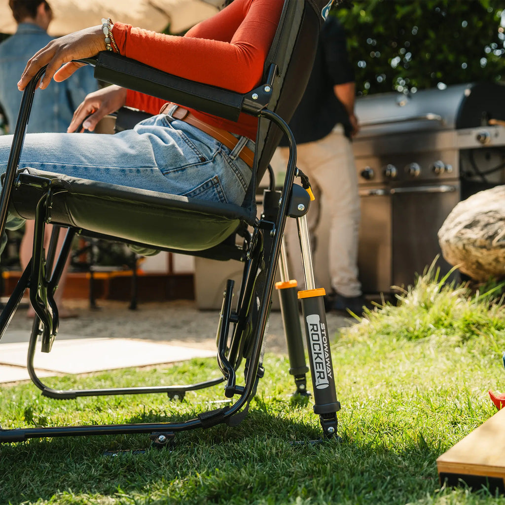 Smooth Motion Stowaway Rocker - Choice 794 - Patented Spring-Action Rocking Chair for Camping Detail