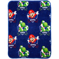 Reversible Sherpa Galaxy Movie Kids Blue Print Fleece Throw Blanket, 46 x 60 - Luxury Knitted Decorative Throw Blanket with Fringes - Default Title