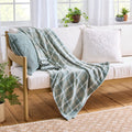 Lightweight Warm Woven Chenille Plaid Throw Blanket, Green River , 50x72 Inches - Cozy Fleece Throw Blanket for Couch & Bed - Default Title