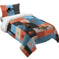 Luxurious Quilted Kids 2 Piece Blue Orange Reversible Dinosaur Comforter and Pillowcase set, Twin/full - Hypoallergenic Ultra-Fluffy Quilt for Winter - Default Title
