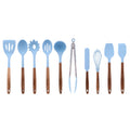 High-Precision 10-Piece Silicone and Acacia Wood Handle Cooking Utensils Set, Blue - Heavy Duty Stainless Steel Kitchen Shears - Default Title
