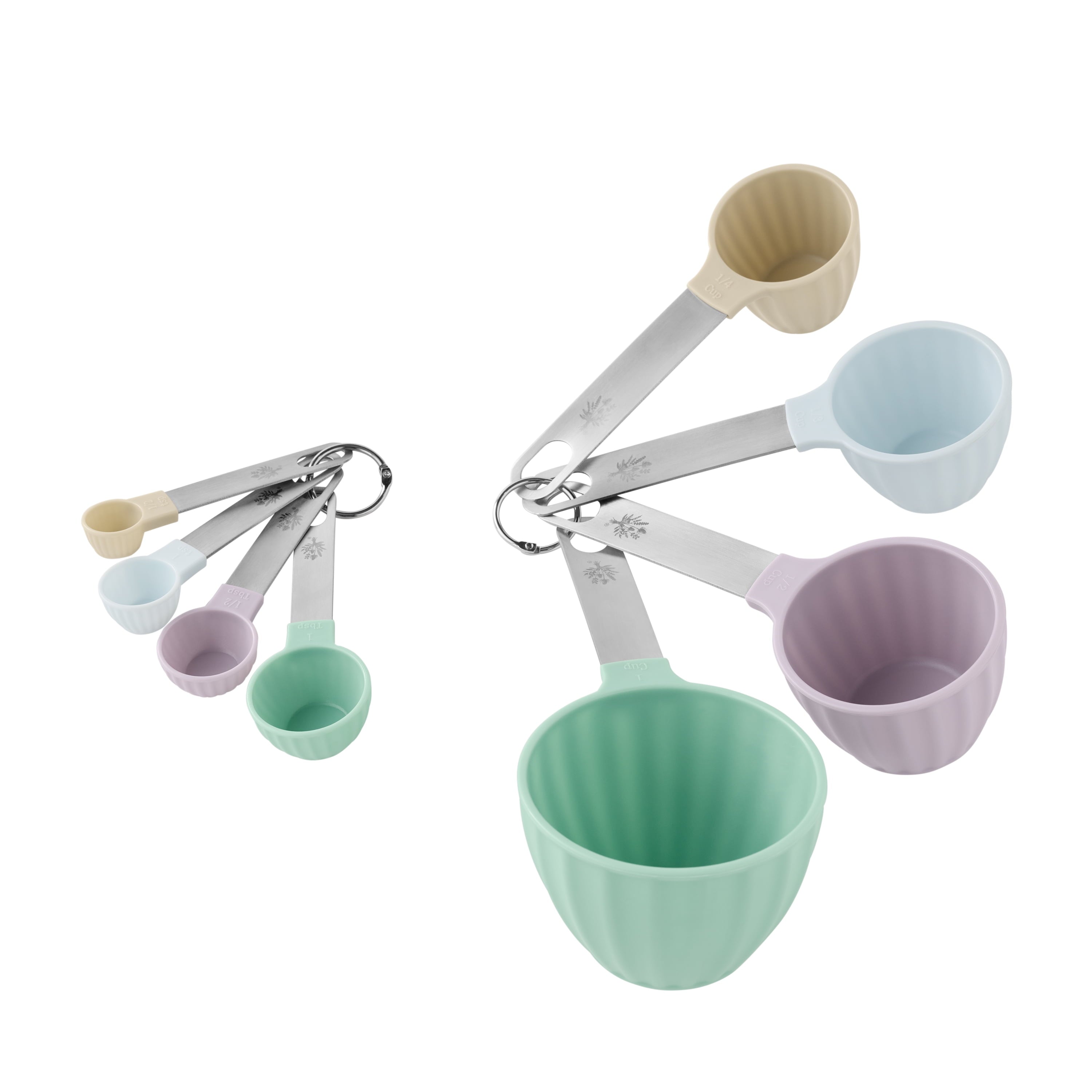 Innovative 8-Piece Plastic Measuring Cup and Spoon Set, Multicolor - Premium Stainless Steel Garlic Presser & Peeler - Default Title
