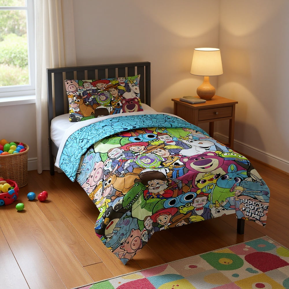 Luxurious Quilted You've Got a Friend Reversible Comforter and Pillowcase Set, Twin/Full, Kids Bedding - Luxurious Quilted Duvet Cover Set - Default Title