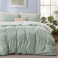 Heavyweight Warmth 3 Pieces Sage Green Queen Size Comforter Sets, Cute Flowers Botanical Lightweight Soft Bedding Set with 2 Pillow Shams - All-Season Down Alternative Comforter Insert - Default Title