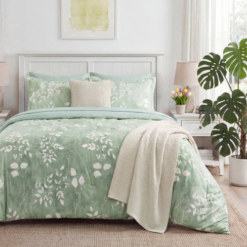 All-Season Queen Comforter Set Sage Green, Bed in a Bag Queen Size Bedding, 7-Pieces Botanical Flowers Spring Comforter, Sheets,... - Luxurious Quilted Duvet Cover Set - Default Title