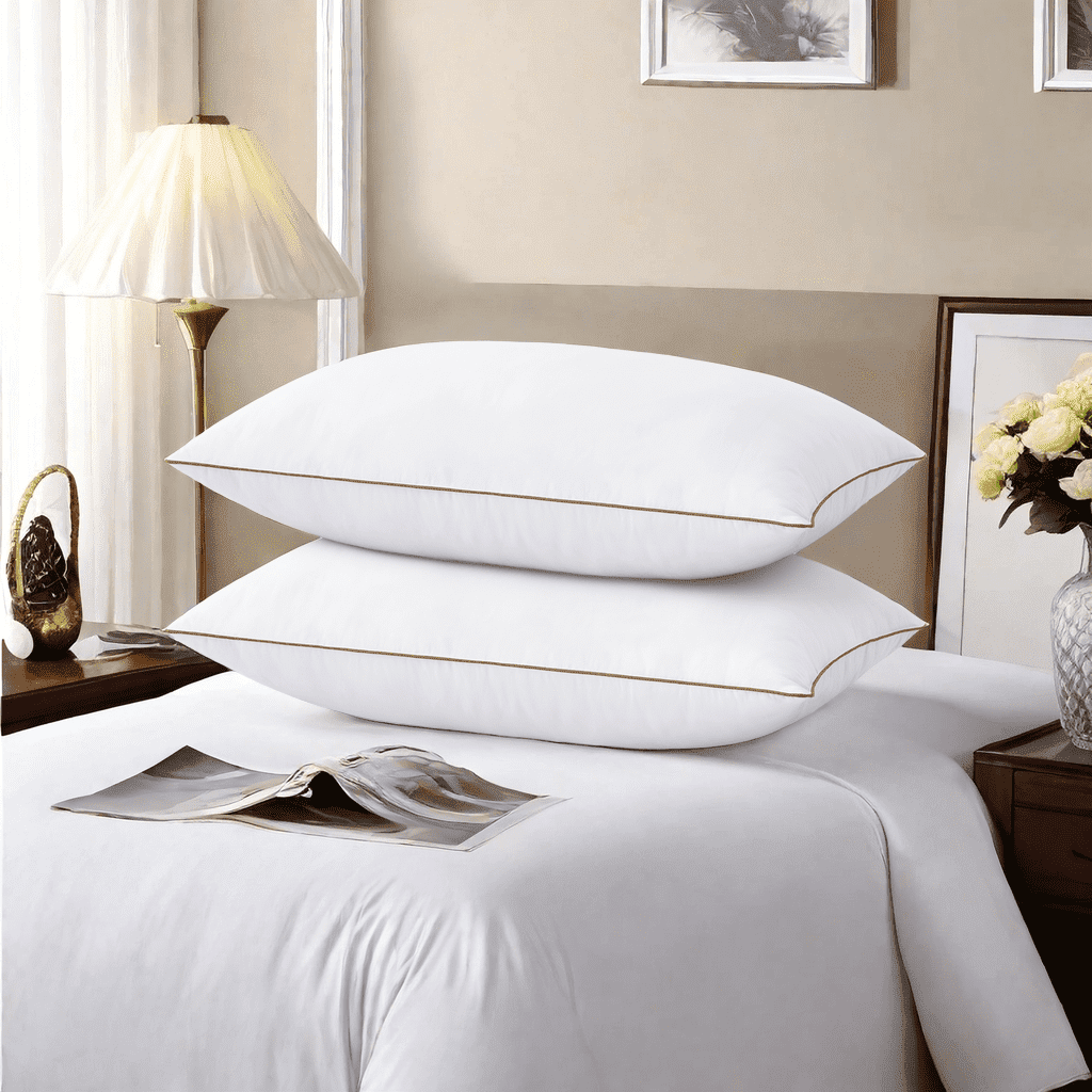 Fluffy Shredded Down Feather Pillows for Bed 20 x 30 Inches Queen Size Set of 2, Medium Firm Luxury Cooling Hotel Collection Feather ... - Decorative Throw Pillow Cushion for Sofa & Bed - Default Title