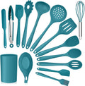 Heavy Duty 15-Piece Kitchen Utensils Set, Silicone Cooking Utensils with Holder, Non-stick Cookware Friendly & Heat Resistant - ... - Multi-Purpose Hand Tool for Daily Meal Prep - Default Title