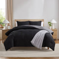 Fluffy Down Alternative Comforter Sets, All Season Lightweight Reversible Queen Comforter Set, 3-Pc Bedding Sets, Black/Charcoal gray - Hypoallergenic Ultra-Fluffy Quilt for Winter - Default Title