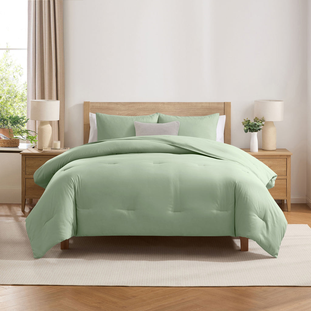 Heavyweight Warmth Comforter Sets, All Season Lightweight Solid Queen Comforter Set, 3-Pc Bedding Sets, Sage Green - Cloud-Like Soft Lightweight Bed Comforter - Default Title