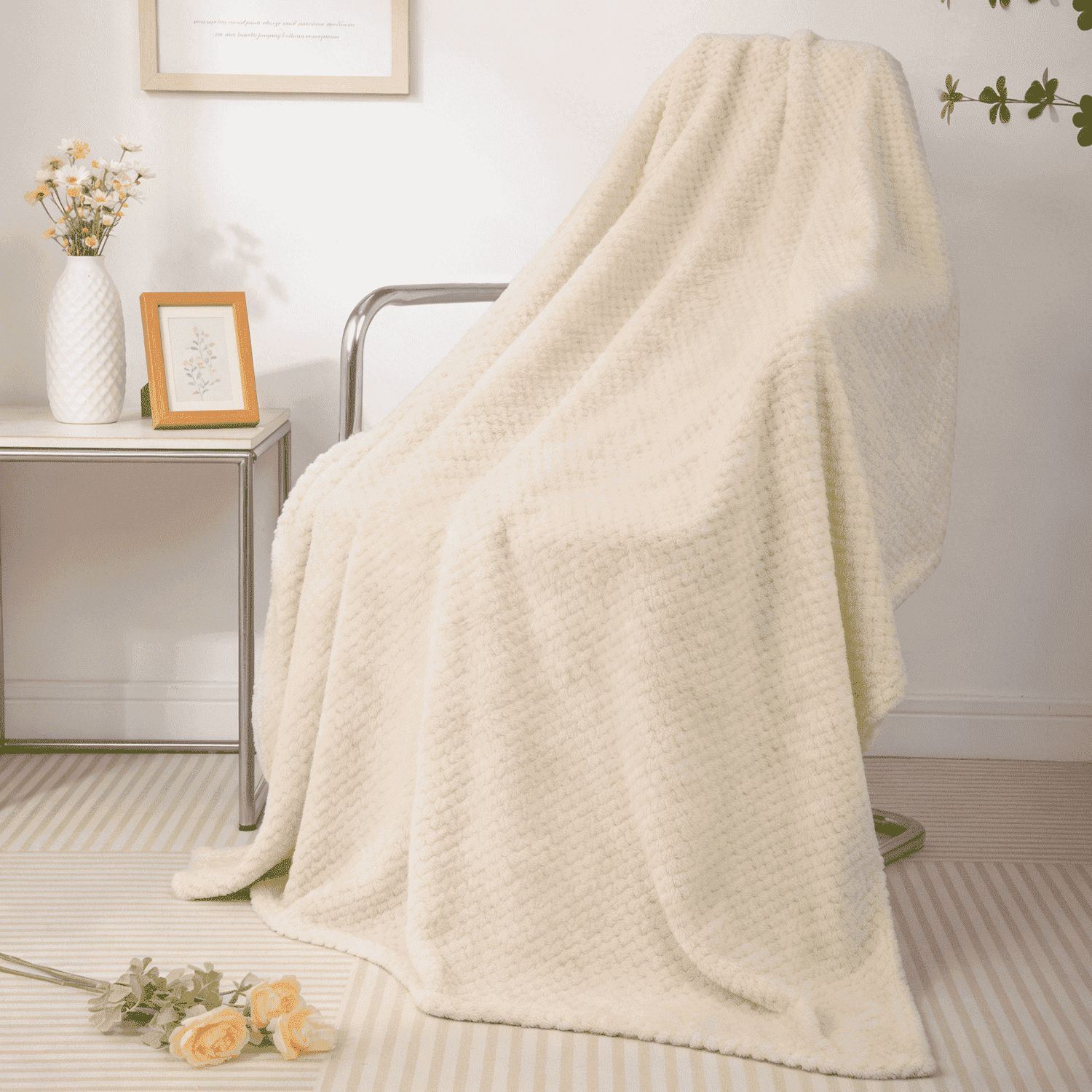 Lightweight Warm Ultra Soft Throw Blanket, Warm Cozy Blankets for Couch Bed Chair, Breathable and Lightweight Blankets for All Seasons... - Cozy Fleece Throw Blanket for Couch & Bed - Default Title