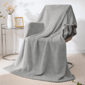 Reversible Sherpa Throw Blanket, Decorative Throws with Waffle Wave Design, Super Soft Plush Fuzzy Blankets , Luxury Lightweight and Br... - Cozy Fleece Throw Blanket for Couch & Bed - Default Title
