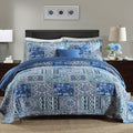 All-Season Quilt Comforter Cotton Bedding Set With Shams, Vintage Blue, King - Hypoallergenic Ultra-Fluffy Quilt for Winter - Default Title