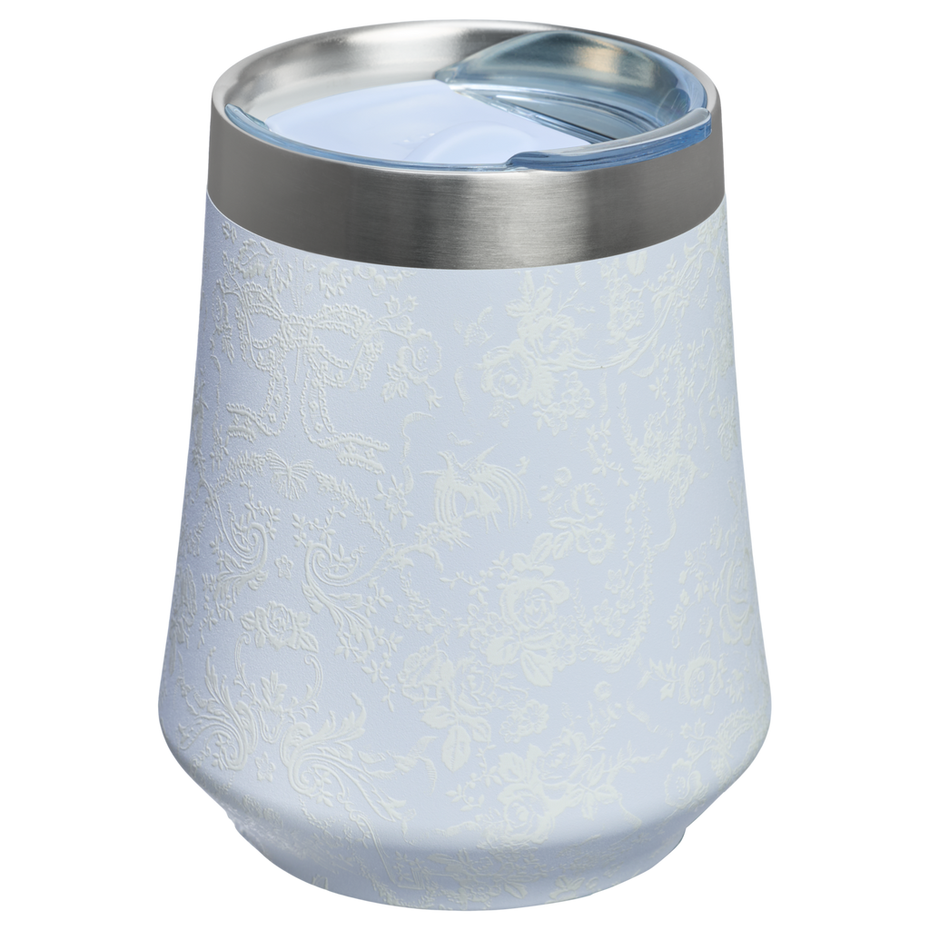 Flavor-Preserving Stanley 1913 x LoveShackFancy Holiday Reserve Wine Tumbler D367F - Elegant Stemless Vacuum Insulated Wine Tumbler Detail