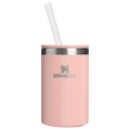 Leak-Proof Insulated The Everyday Can Cooler Cup D353P - Heavy-Duty Ice-Retention Food & Beverage Carrier - Peach Rose Picnic Stripe
