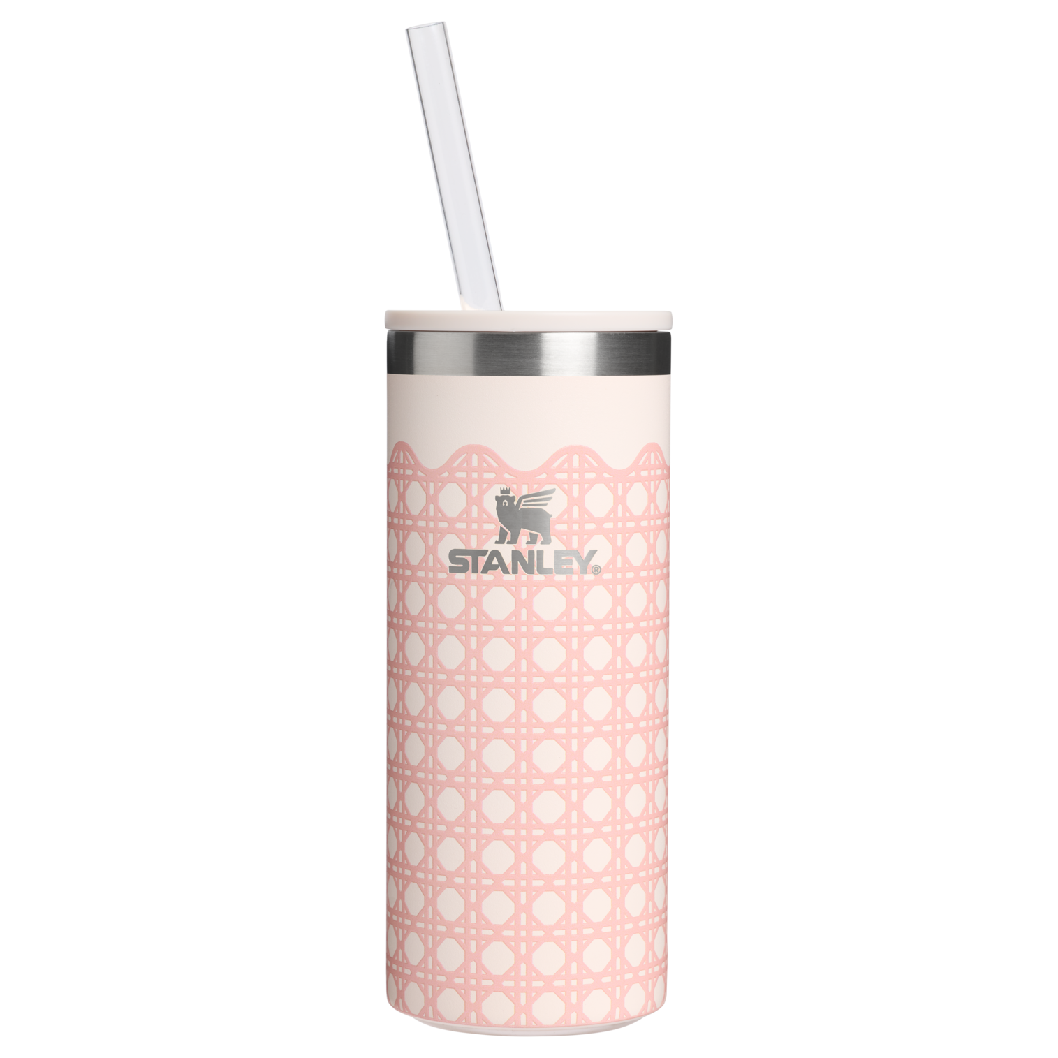 Leak-Proof Insulated The Everyday Slim Can Cooler Cup D350R - Julienne Series Portable Picnic Chiller Tote - Rose Quartz Rattan