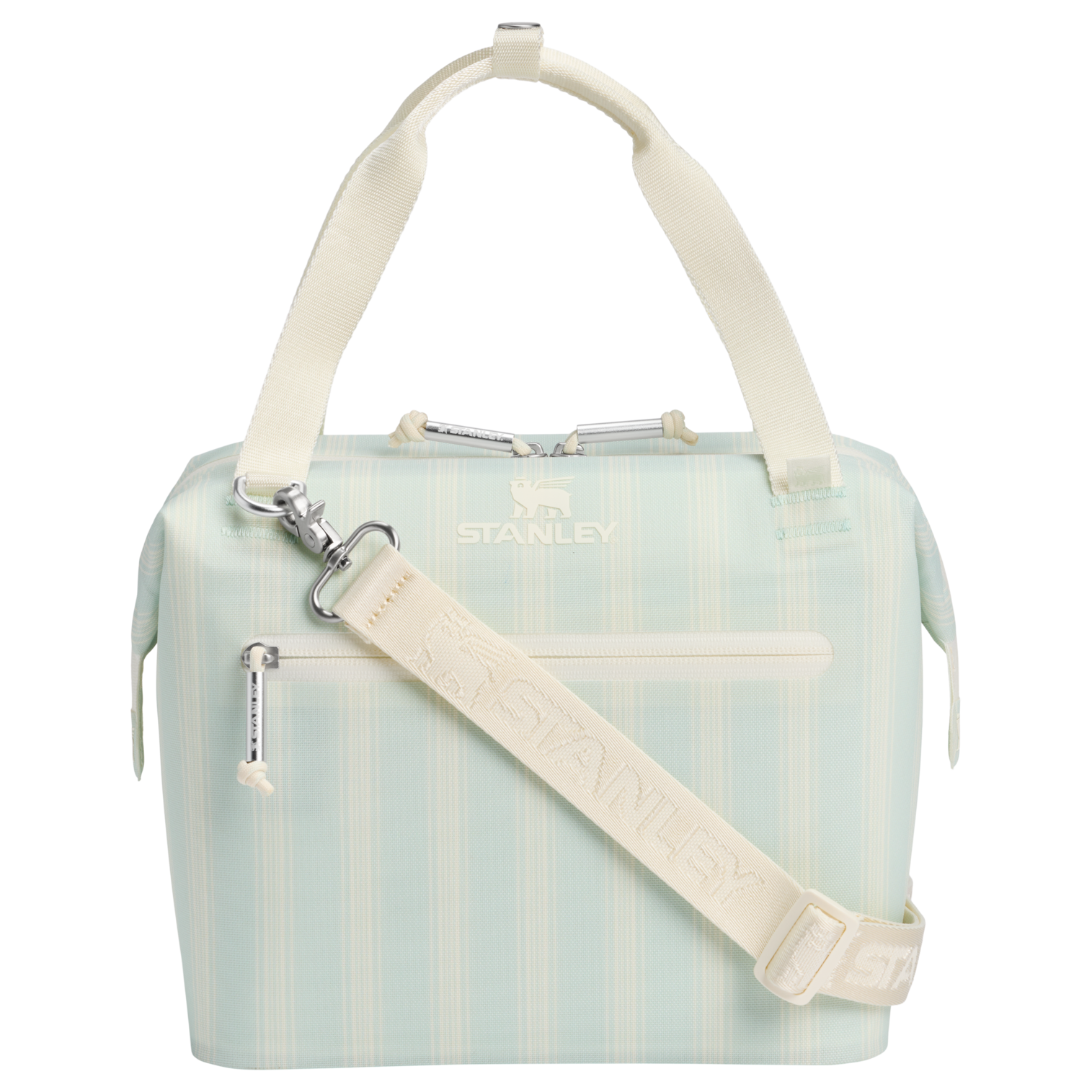 Premium All-Weather The All Day Julienne Mini Cooler D349V - Heavy-Duty Ice-Retention Food & Beverage Carrier - Mist Picnic Stripe