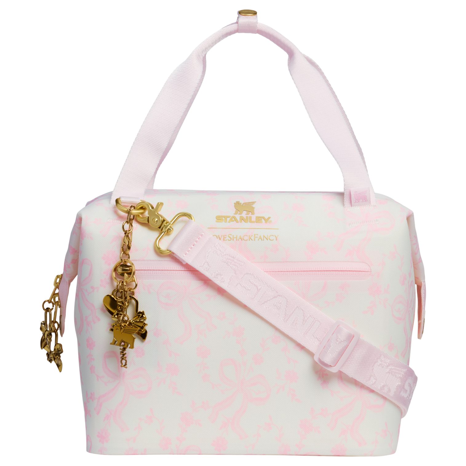 Ice-Retention Stanley 1913 x LoveShackFancy Holiday All Day Julienne Mini Cooler D194V - Compact All-Weather Soft-Sided Cooler Backpack - Coquette Bow Winter Ice