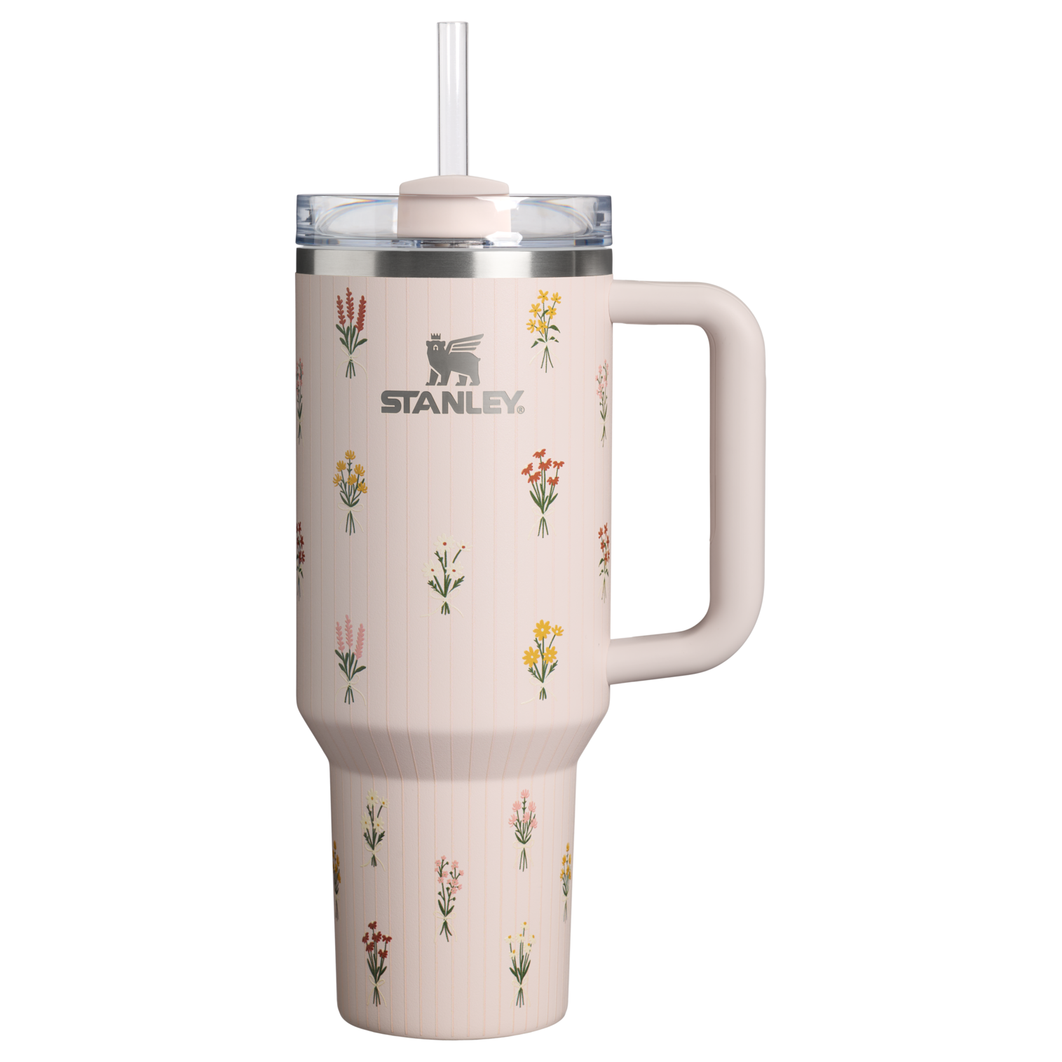Insulated Travel The Quencher H2.0 Flowstate Tumbler D362R - FlowState 3-Position Lid Insulated Travel Mug - Rose Quartz Bouquets
