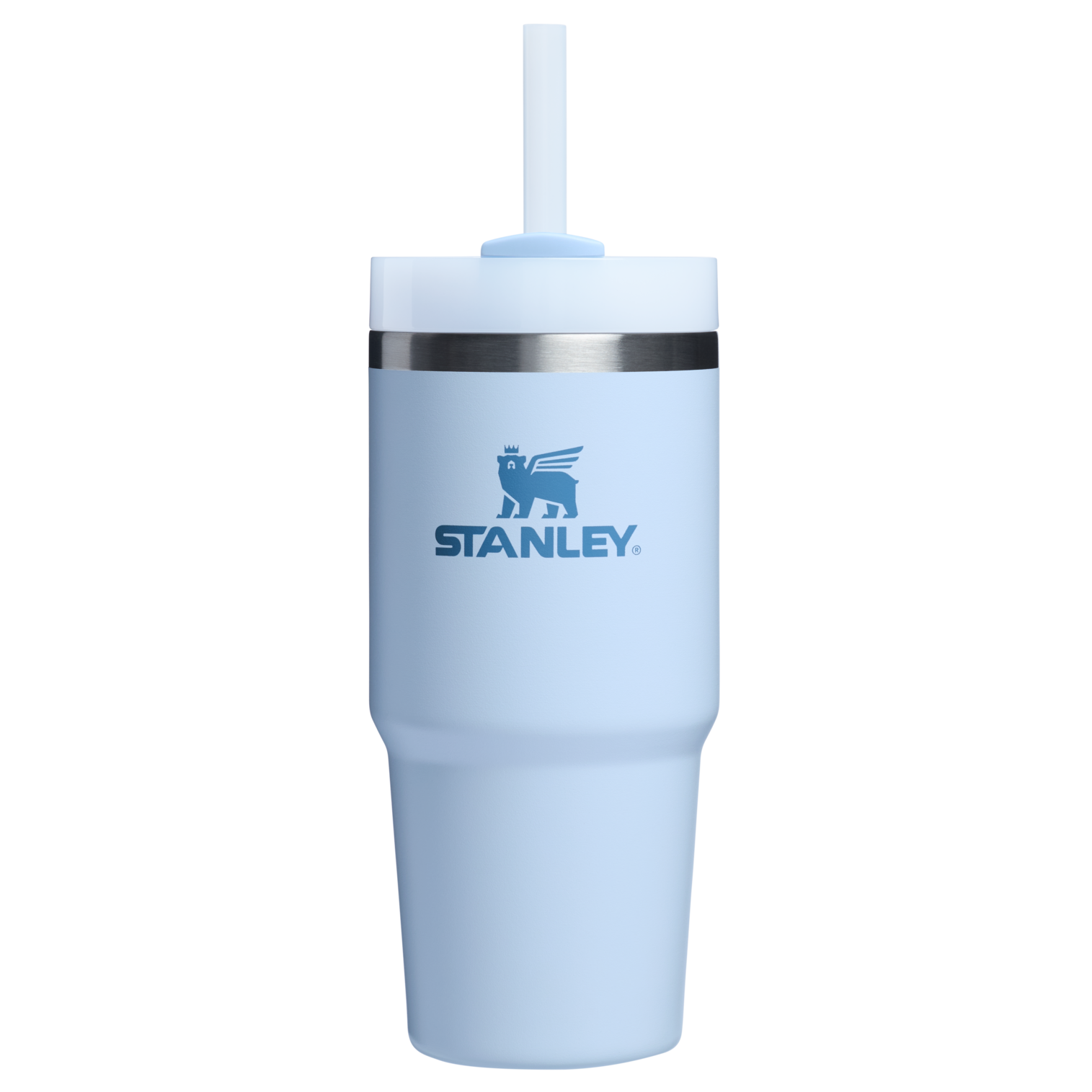 Insulated Travel The Quencher H2.0 Flowstate Tumbler  | Stanley Create D329E - Premium Stainless Steel Straw Cup for All-Day Hydration - Glacier