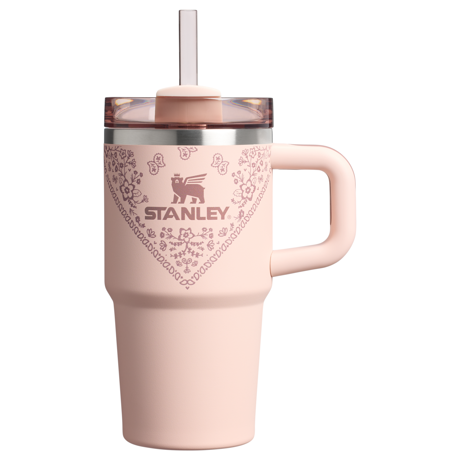 Insulated Travel The Quencher H2.O Flowstate Tumbler D124E - Premium Stainless Steel Straw Cup for All-Day Hydration - Conch Floral