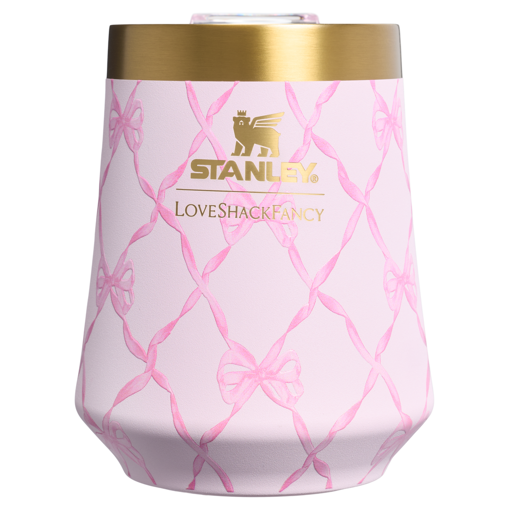 Flavor-Preserving Stanley 1913 x LoveShackFancy Holiday Reserve Wine Tumbler D367F - Elegant Stemless Vacuum Insulated Wine Tumbler Detail