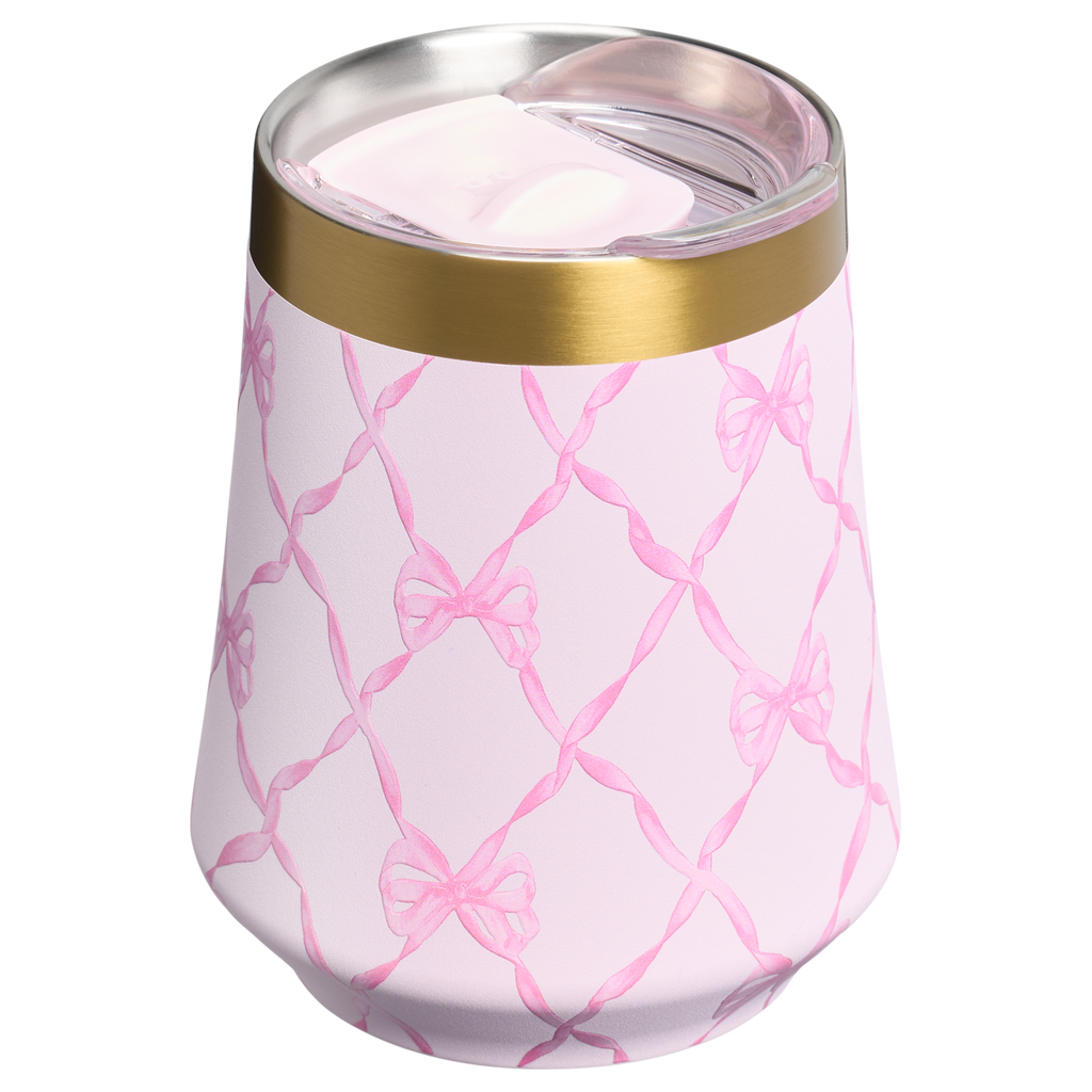 Flavor-Preserving Stanley 1913 x LoveShackFancy Holiday Reserve Wine Tumbler D367F - Elegant Stemless Vacuum Insulated Wine Tumbler Detail