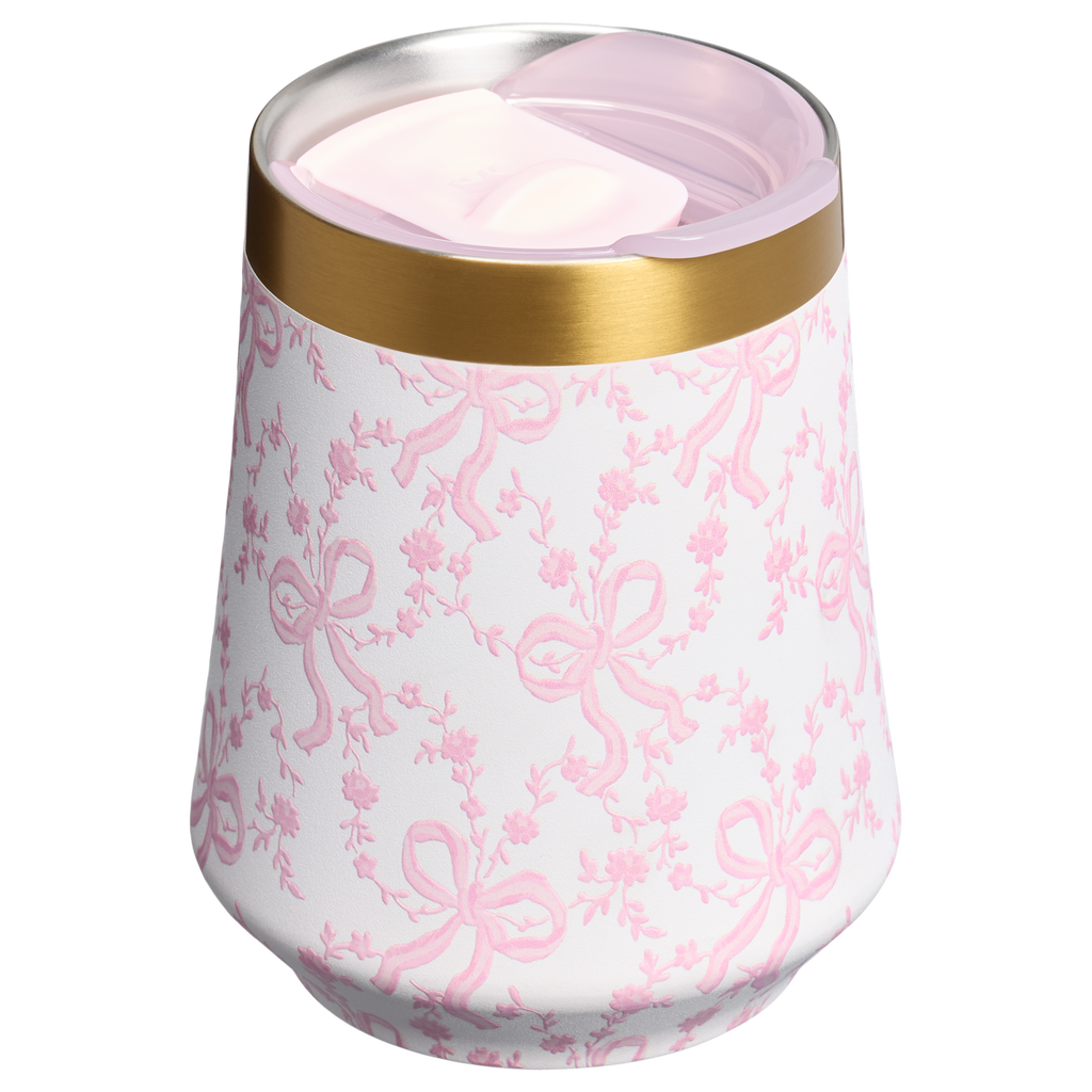 Flavor-Preserving Stanley 1913 x LoveShackFancy Holiday Reserve Wine Tumbler D367F - Elegant Stemless Vacuum Insulated Wine Tumbler Detail