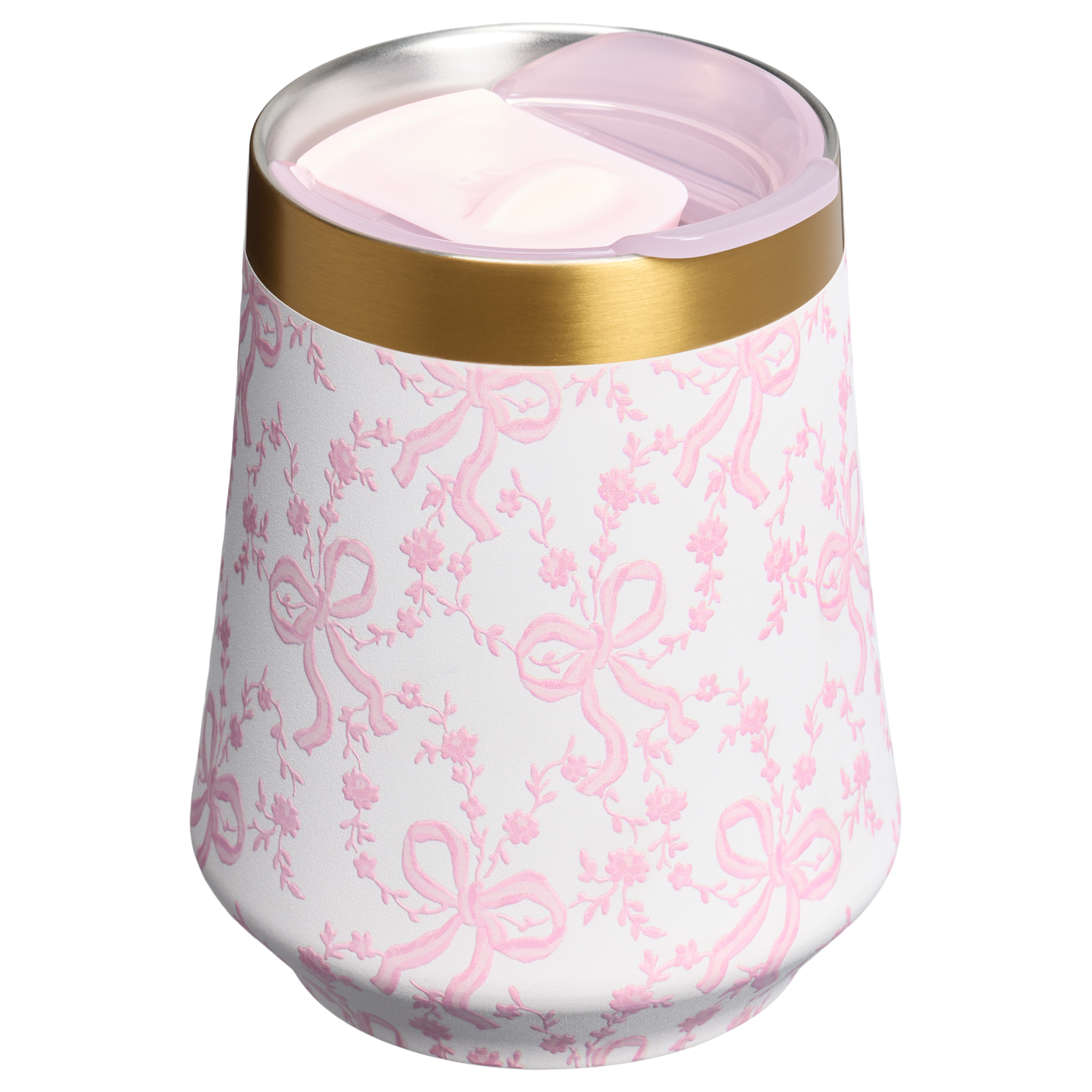 Flavor-Preserving Stanley 1913 x LoveShackFancy Holiday Reserve Wine Tumbler D367F - Elegant Stemless Vacuum Insulated Wine Tumbler Detail
