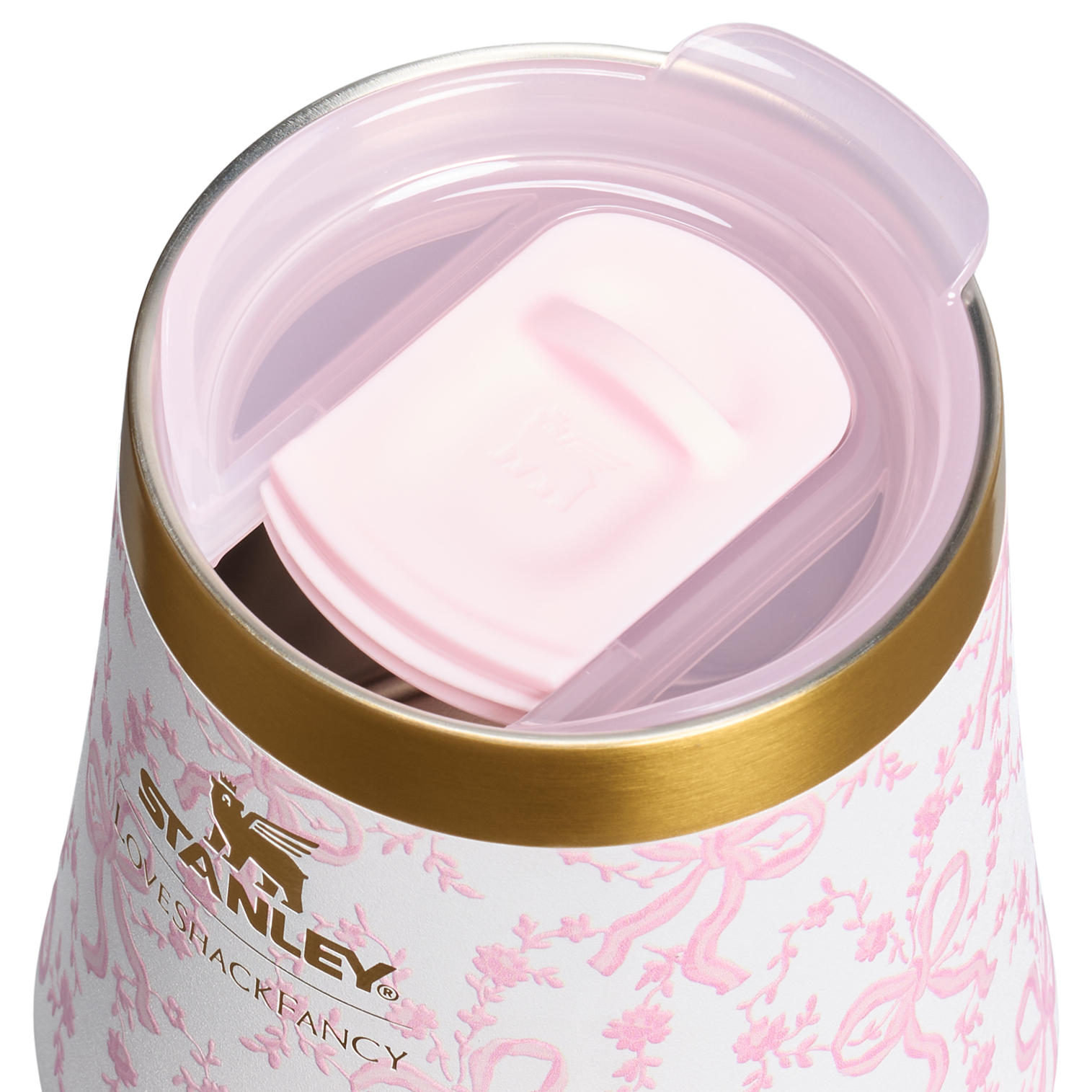 Flavor-Preserving Stanley 1913 x LoveShackFancy Holiday Reserve Wine Tumbler D367F - Elegant Stemless Vacuum Insulated Wine Tumbler Detail