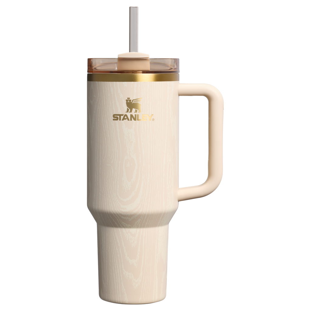 Insulated Travel The Cheers & Cheer Quencher H2.0 Flowstate Tumbler D188Q - Premium Stainless Steel Straw Cup for All-Day Hydration - Birch Woodgrain