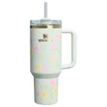 Double-Wall Vacuum The Easter Quencher H2.0 Flowstate Tumbler D256K - Double-Wall Vacuum Insulated Travel Tumbler with Straw - Spring Blossoms